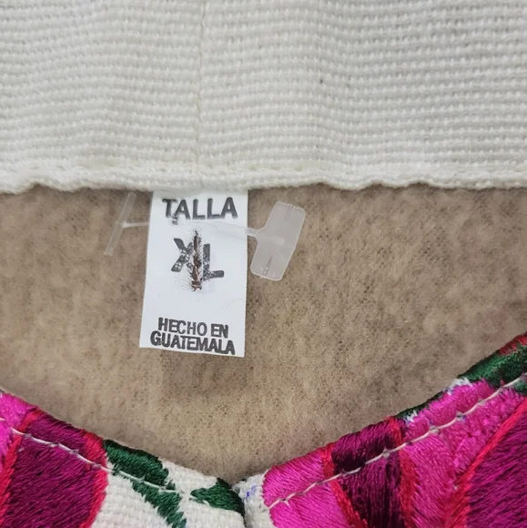 Floral Artisanal Colorful Handmade Embroidered Mayan Crop Jacket Size XL - Picture 8 of 13